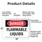 Signmission Flammable Liquids Danger Sign, Aluminum, 18in W x 12in L, 2PK OS-2PACK-DS-A-1218-L-1827 - alternate 3